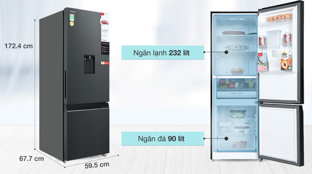 Tủ Lạnh Toshiba Inverter GR-RB410WE-PMV(06)-MG top 8 tủ lạnh ngăn đá dưới