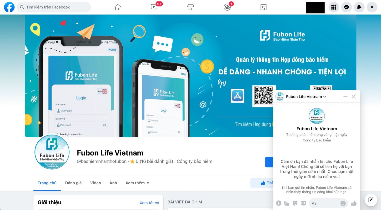 Liên hệ qua live chat với bảo hiểm Fubon Việt Nam