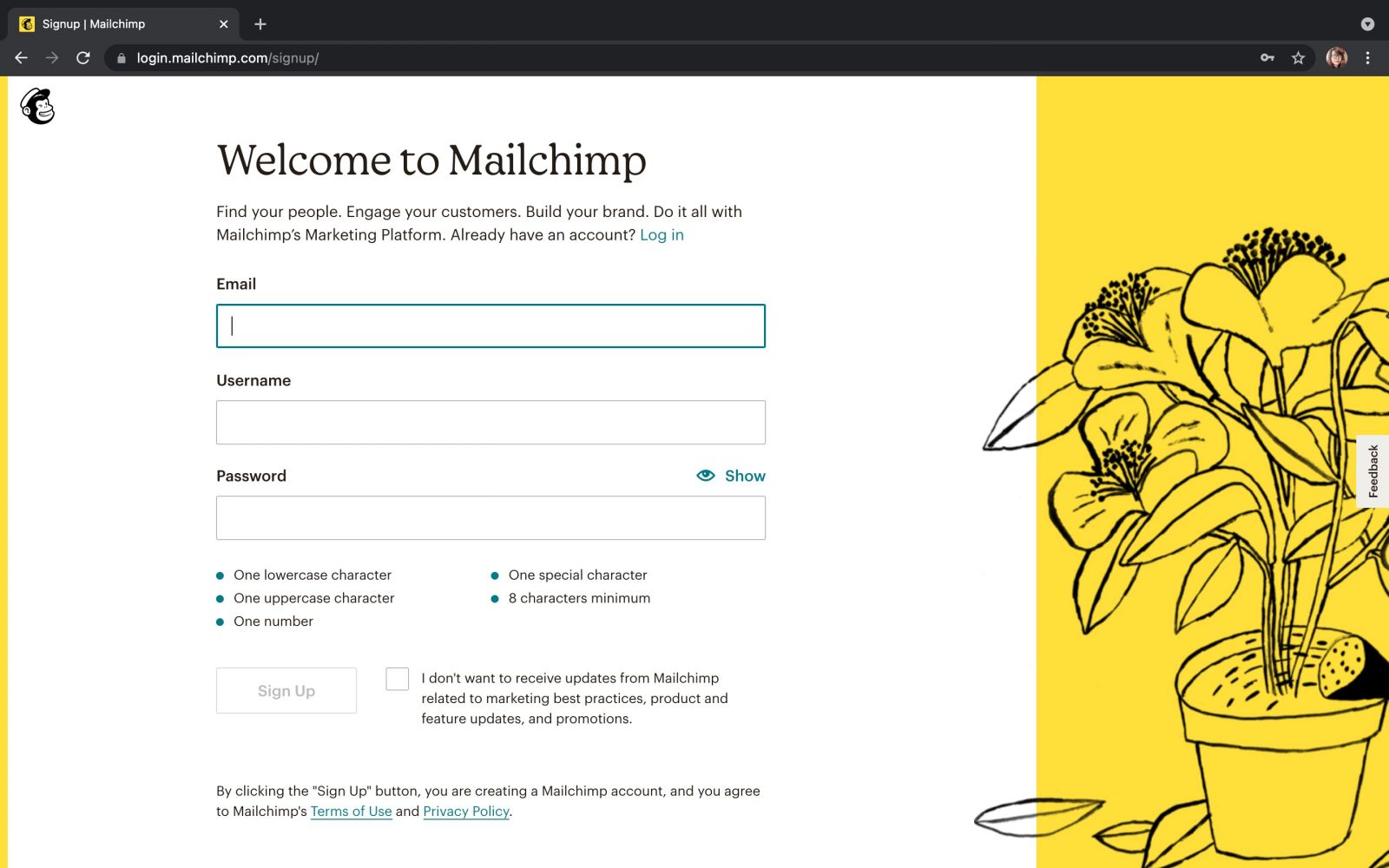 Hướng dẫn đăng ký tài khoản Mailchimp